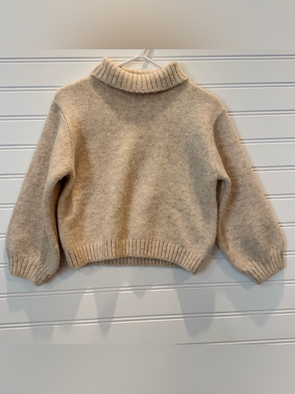 Zara Kids Oatmeal Beige Turtleneck Sweater 2Y Wool Blend